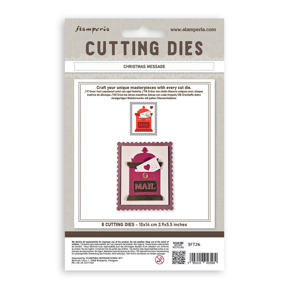 Stamperia A6 Cutting Dies Christmas Message (SFT26)