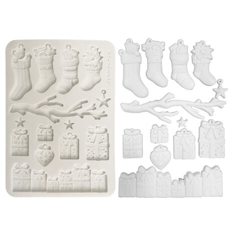Stamperia A5 Silicon Mould Christmas Socks and Presents (KACMA620)