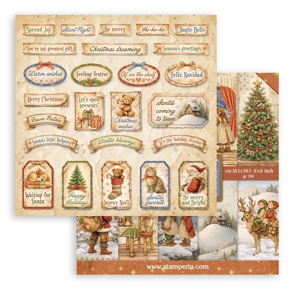 Stamperia Silent Night 8x8 Inch Paper Pack (SBBS148) Stamperia Silent Night 8x8 Inch Paper Pack (SBBS148)