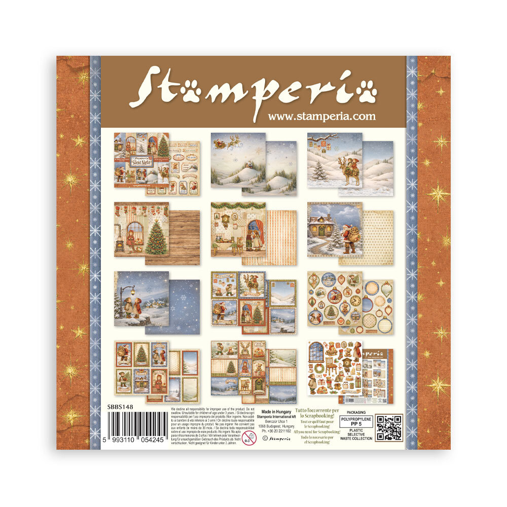 Stamperia Silent Night 8x8 Inch Paper Pack (SBBS148) Stamperia Silent Night 8x8 Inch Paper Pack (SBBS148)