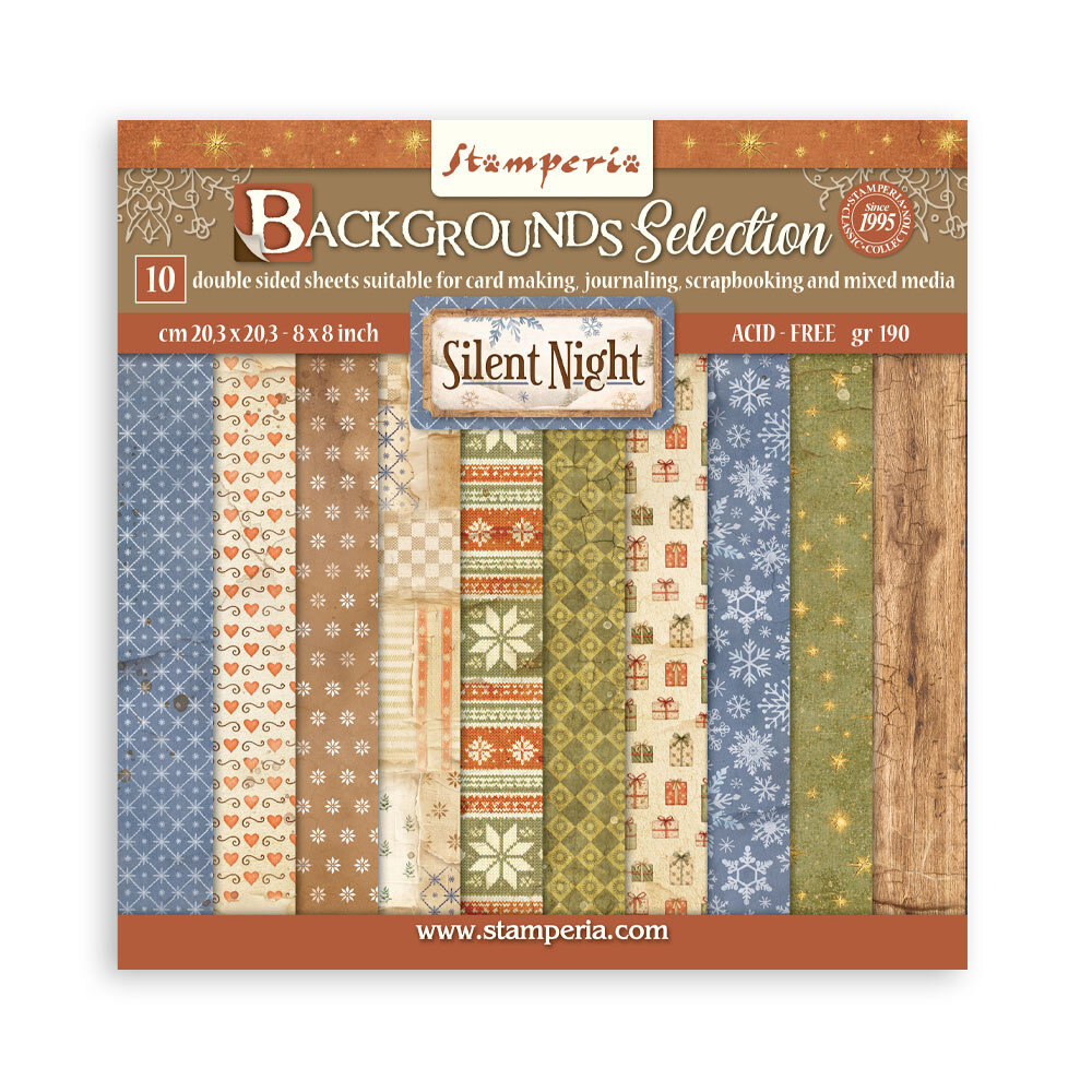 Stamperia Silent Night 8x8 Inch Paper Pack Maxi Background Selection (SBBS149) Stamperia Silent Night 8x8 Inch Paper Pack Maxi Background Selection (SBBS149)