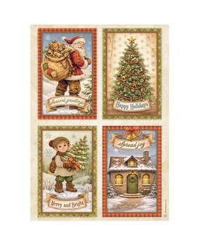 Stamperia Silent Night A4 Rice Paper 4 Cards (6pcs) (DFSA41137)