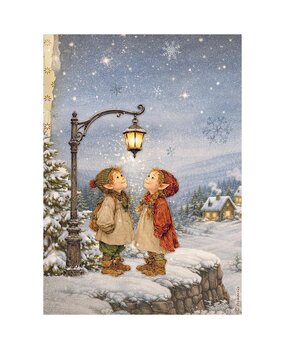 Stamperia Silent Night A4 Rice Paper Street Lamp (6pcs) (DFSA41138)