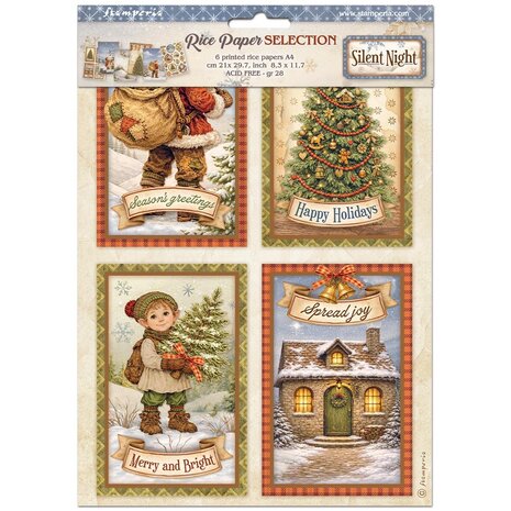 Stamperia Silent Night A4 Rice Paper Selection (6pcs) (DFSA4XSN) Stamperia Silent Night A4 Rice Paper Selection (6pcs) (DFSA4XSN)