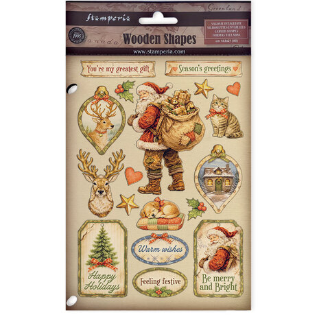 Stamperia Silent Night A5 Colored Wooden Shapes (KLSP205) Stamperia Silent Night A5 Colored Wooden Shapes (KLSP205)