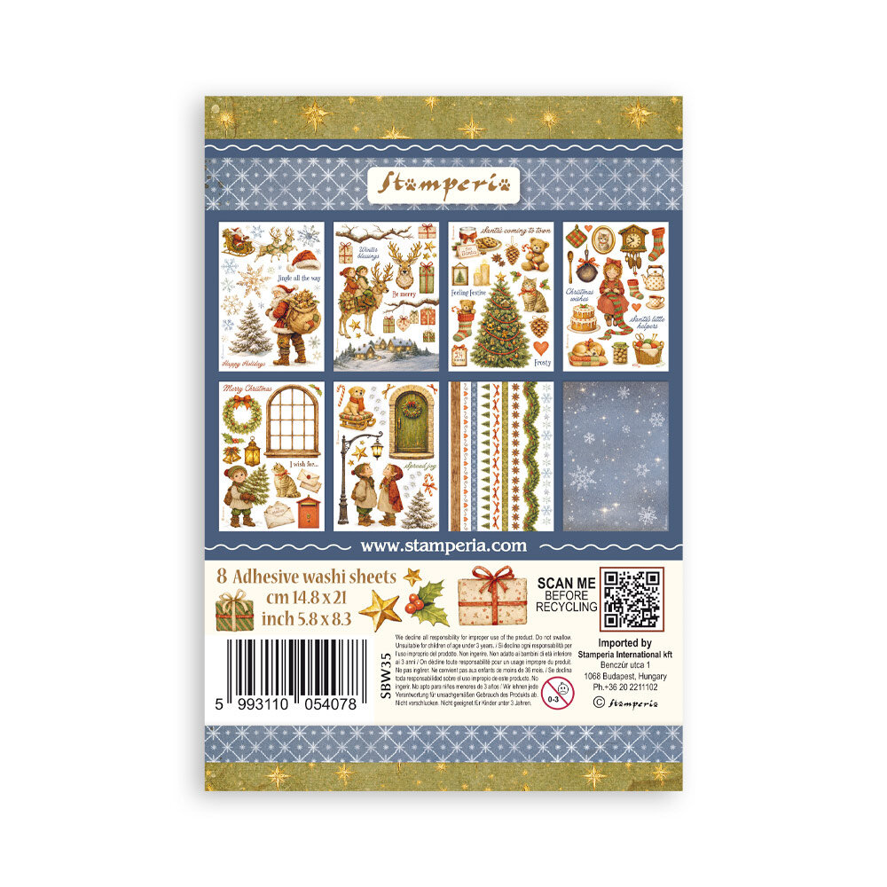 Stamperia Silent Night A5 Washi Pad (8pcs) (SBW35) Stamperia Silent Night A5 Washi Pad (8pcs) (SBW35)