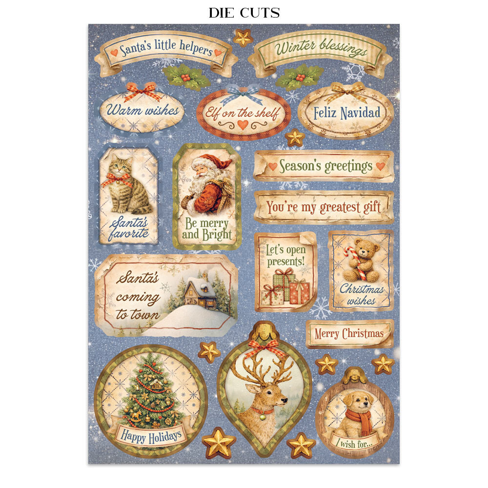 Stamperia Silent Night Junk Journal Stickers, Backgrounds, Cut-Outs (SBJK27) Stamperia Silent Night Junk Journal Stickers, Backgrounds, Cut-Outs (SBJK27)