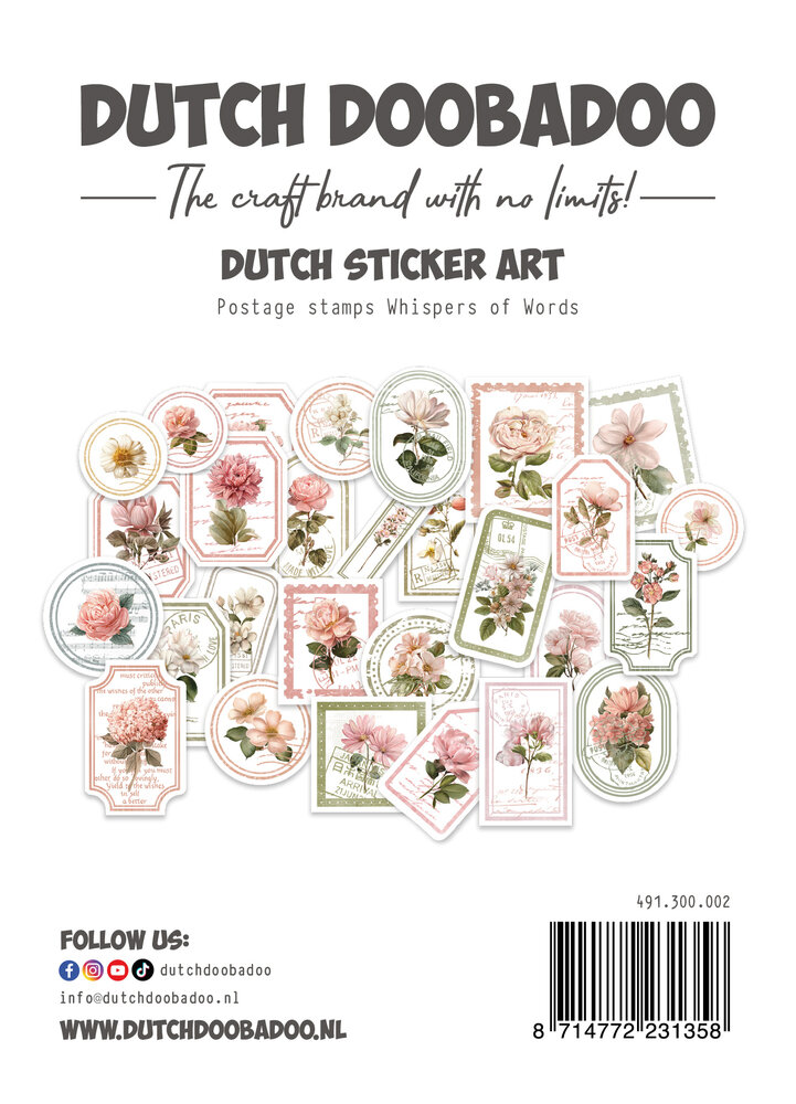 Dutch Doobadoo Whispers of Words Dutch Stickers Art Postage Stamps (491.300.002) Dutch Doobadoo Whispers of Words Dutch Stickers Art Postage Stamps (491.300.002)