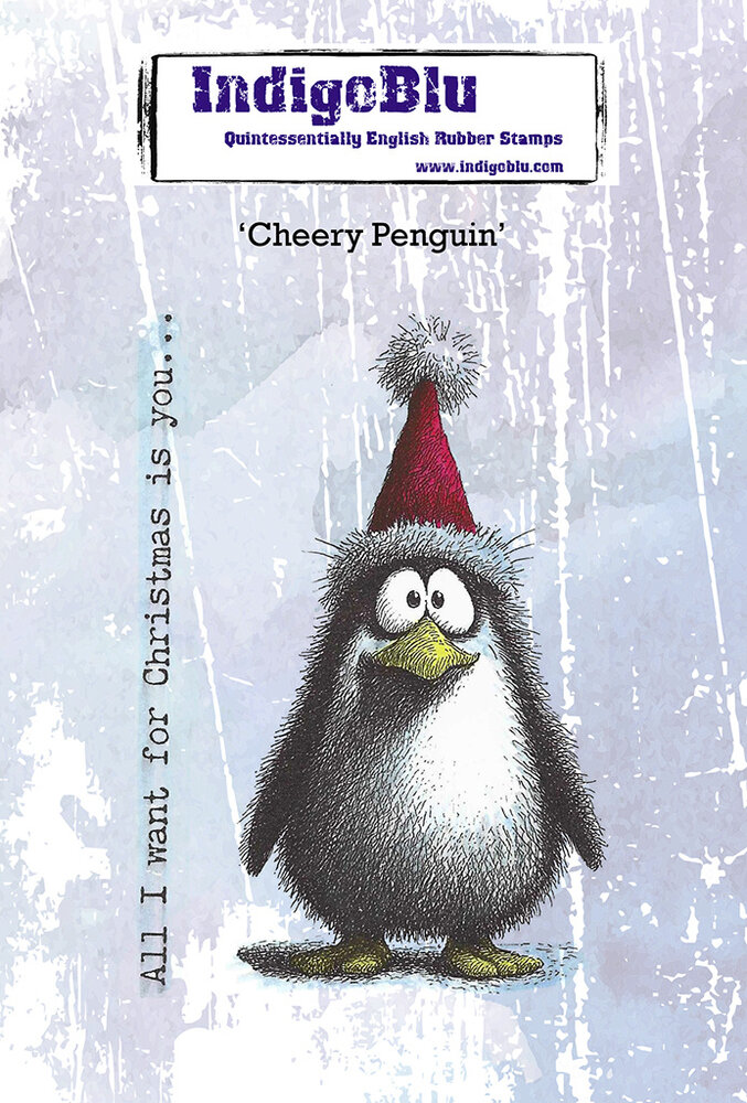 IndigoBlu Cheery Penguin A6 Red Rubber Stamp (IND1579) IndigoBlu Cheery Penguin A6 Red Rubber Stamp (IND1579)
