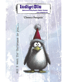IndigoBlu Cheery Penguin A6 Red Rubber Stamp (IND1579) IndigoBlu Cheery Penguin A6 Red Rubber Stamp (IND1579)