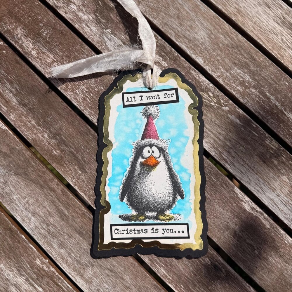 IndigoBlu Cheery Penguin A6 Red Rubber Stamp (IND1579) IndigoBlu Cheery Penguin A6 Red Rubber Stamp (IND1579)