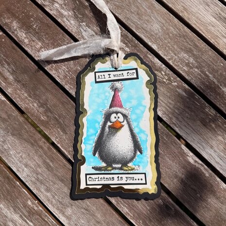 IndigoBlu Cheery Penguin A6 Red Rubber Stamp (IND1579) IndigoBlu Cheery Penguin A6 Red Rubber Stamp (IND1579)