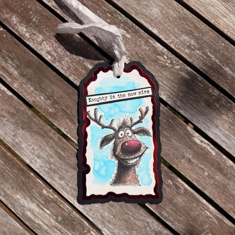 IndigoBlu Cheery Reindeer A6 Red Rubber Stamp (IND1578) IndigoBlu Cheery Reindeer A6 Red Rubber Stamp (IND1578)