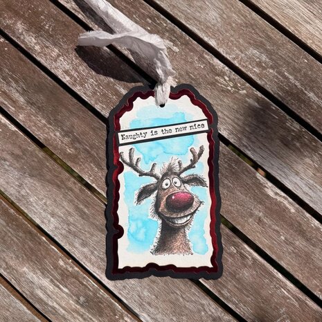 IndigoBlu Cheery Reindeer A6 Red Rubber Stamp (IND1578) IndigoBlu Cheery Reindeer A6 Red Rubber Stamp (IND1578)