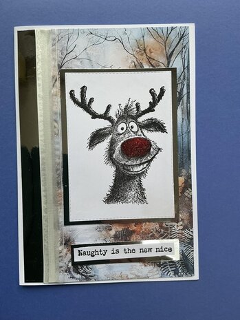 IndigoBlu Cheery Reindeer A6 Red Rubber Stamp (IND1578) IndigoBlu Cheery Reindeer A6 Red Rubber Stamp (IND1578)