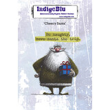 IndigoBlu Cheery Santa A6 Red Rubber Stamp (IND1577)