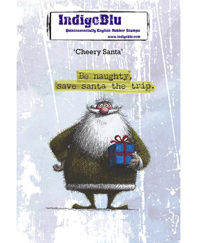 IndigoBlu Cheery Santa A6 Red Rubber Stamp (IND1577)