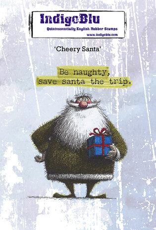 IndigoBlu Cheery Santa A6 Red Rubber Stamp (IND1577) IndigoBlu Cheery Santa A6 Red Rubber Stamp (IND1577)