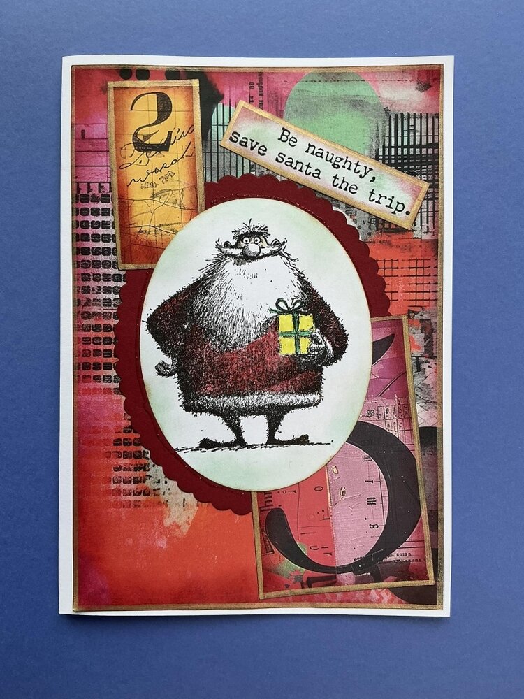 IndigoBlu Cheery Santa A6 Red Rubber Stamp (IND1577) IndigoBlu Cheery Santa A6 Red Rubber Stamp (IND1577)