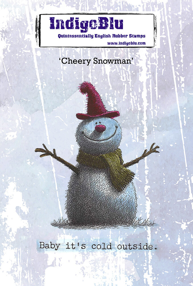 IndigoBlu Cheery Snowman A6 Red Rubber Stamp (IND1576) IndigoBlu Cheery Snowman A6 Red Rubber Stamp (IND1576)