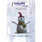 IndigoBlu Cheery Snowman A6 Red Rubber Stamp (IND1576)
