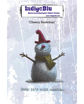 IndigoBlu Cheery Snowman A6 Red Rubber Stamp (IND1576)