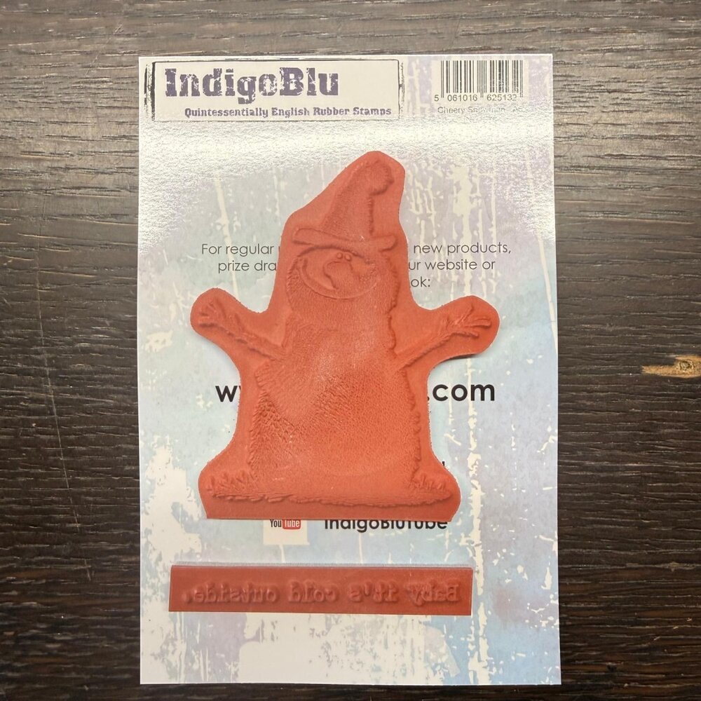 IndigoBlu Cheery Snowman A6 Red Rubber Stamp (IND1576) IndigoBlu Cheery Snowman A6 Red Rubber Stamp (IND1576)