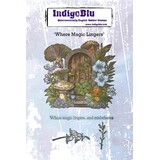 IndigoBlu Where Magic Lingers A6 Red Rubber Stamp (IND1564)
