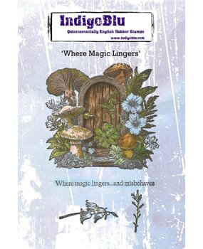 IndigoBlu Where Magic Lingers A6 Red Rubber Stamp (IND1564)
