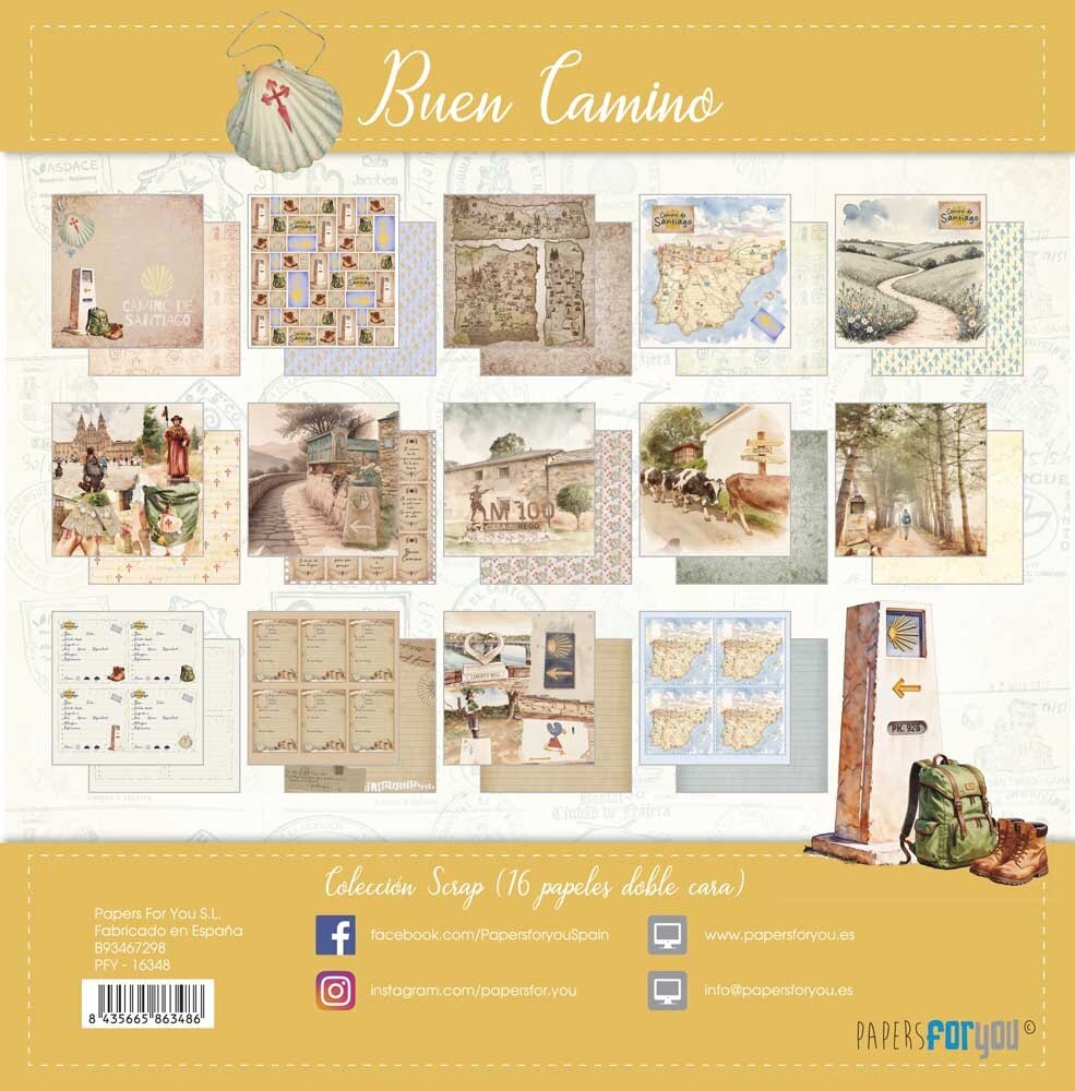 Papers For You Buen Camino 12x12 Inch Scrap Paper Pack (16pcs) (PFY-16348) Papers For You Buen Camino 12x12 Inch Scrap Paper Pack (16pcs) (PFY-16348)