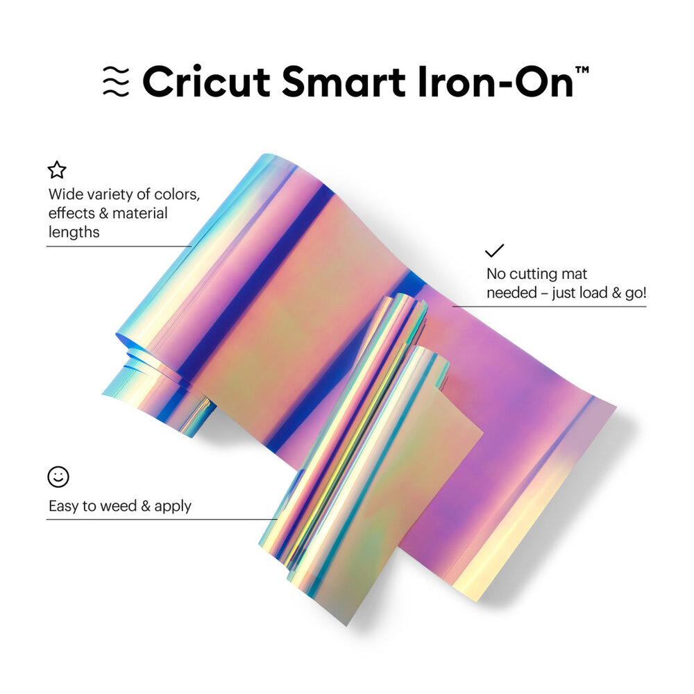 Cricut Smart Iron-On 13x36 Inch Holographic Blue (2011659) Cricut Smart Iron-On 13x36 Inch Holographic Blue (2011659)