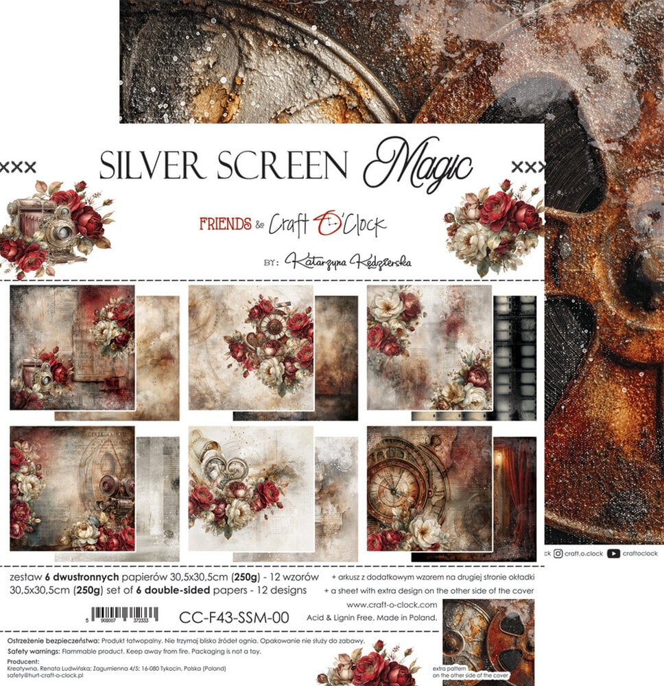 Craft O'Clock Silver Screen Magic 12x12 Inch Paper Set by Katarzyna Kedzierska (CC-F43-SSM-00) Craft O'Clock Silver Screen Magic 12x12 Inch Paper Set by Katarzyna Kedzierska (CC-F43-SSM-00)