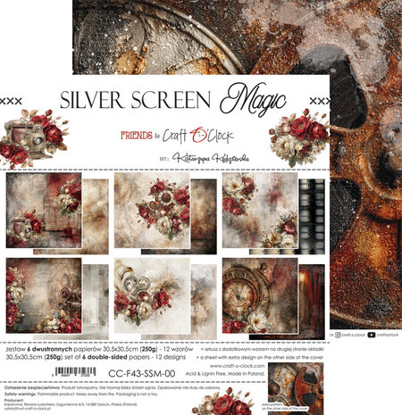 Craft O'Clock Silver Screen Magic 12x12 Inch Paper Set by Katarzyna Kedzierska (CC-F43-SSM-00) Craft O'Clock Silver Screen Magic 12x12 Inch Paper Set by Katarzyna Kedzierska (CC-F43-SSM-00)