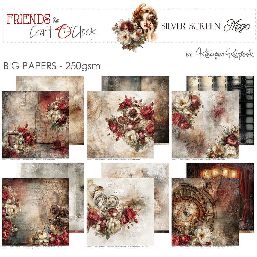 Craft O'Clock Silver Screen Magic 12x12 Inch Paper Set by Katarzyna Kedzierska (CC-F43-SSM-00) Craft O'Clock Silver Screen Magic 12x12 Inch Paper Set by Katarzyna Kedzierska (CC-F43-SSM-00)