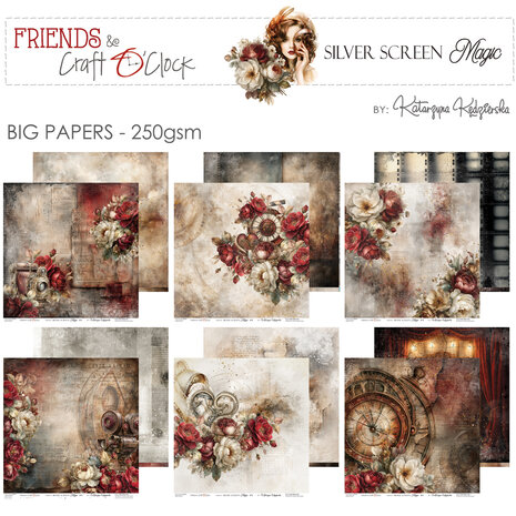 Craft O'Clock Silver Screen Magic 12x12 Inch Paper Set by Katarzyna Kedzierska (CC-F43-SSM-00) Craft O'Clock Silver Screen Magic 12x12 Inch Paper Set by Katarzyna Kedzierska (CC-F43-SSM-00)