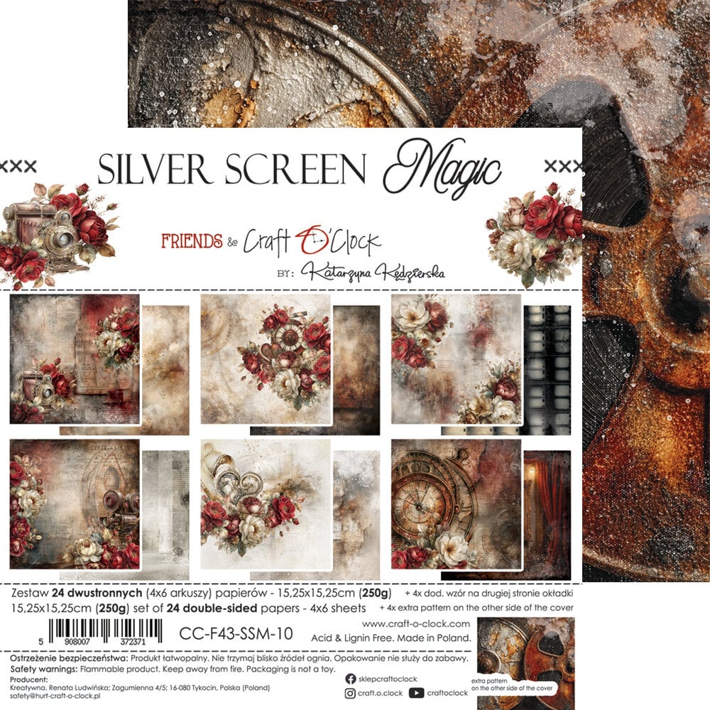 Craft O'Clock Silver Screen Magic 6x6 Inch Paper Set by Katarzyna Kedzierska (CC-F43-SSM-10) Craft O'Clock Silver Screen Magic 6x6 Inch Paper Set by Katarzyna Kedzierska (CC-F43-SSM-10)