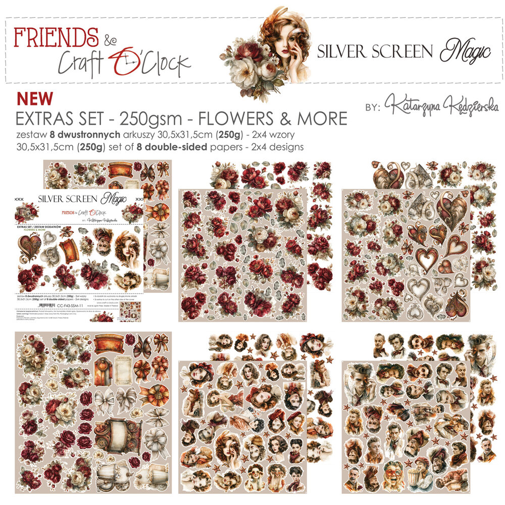 Craft O'Clock Silver Screen Magic Extras Set Flowers & More by Katarzyna Kedzierska (CC-F43-SSM-11) Craft O'Clock Silver Screen Magic Extras Set Flowers & More by Katarzyna Kedzierska (CC-F43-SSM-11)