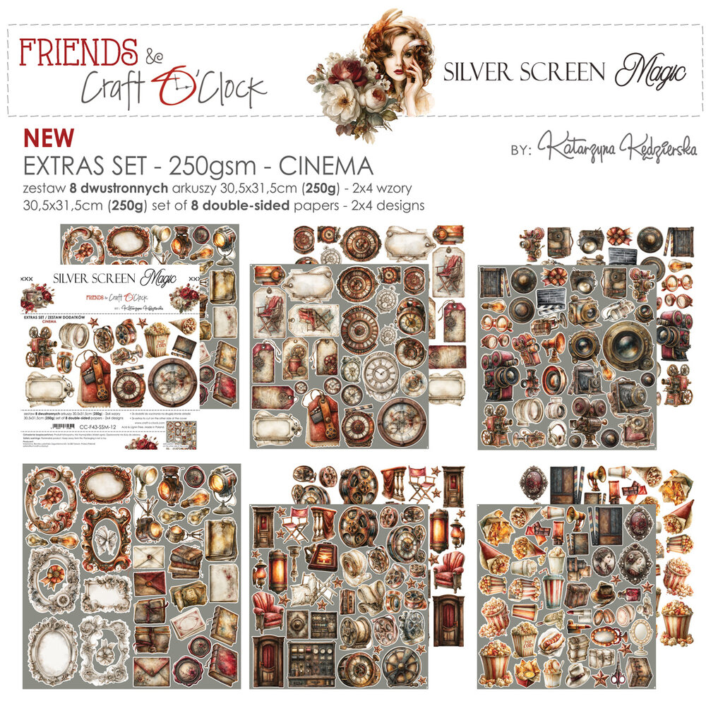 Craft O'Clock Silver Screen Magic Extras Set Cinema by Katarzyna Kedzierska (CC-F43-SSM-12) Craft O'Clock Silver Screen Magic Extras Set Cinema by Katarzyna Kedzierska (CC-F43-SSM-12)