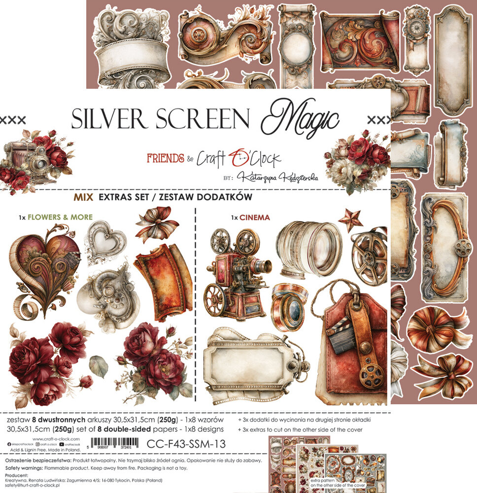 Craft O'Clock Silver Screen Magic Extras Set Mix by Katarzyna Kedzierska (CC-F43-SSM-13) Craft O'Clock Silver Screen Magic Extras Set Mix by Katarzyna Kedzierska (CC-F43-SSM-13)