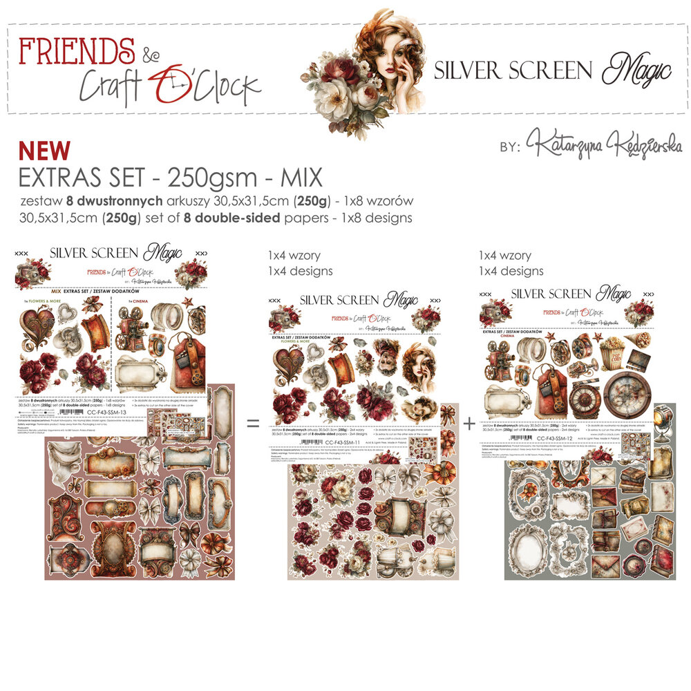 Craft O'Clock Silver Screen Magic Extras Set Mix by Katarzyna Kedzierska (CC-F43-SSM-13) Craft O'Clock Silver Screen Magic Extras Set Mix by Katarzyna Kedzierska (CC-F43-SSM-13)