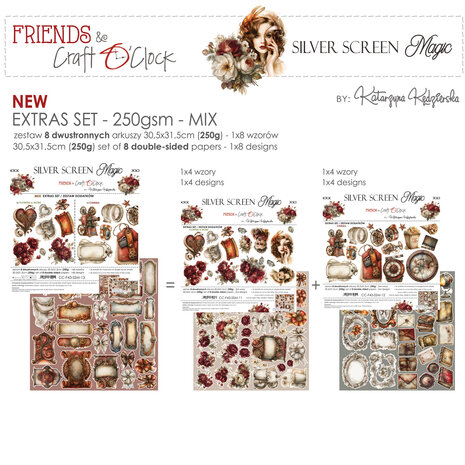 Craft O'Clock Silver Screen Magic Extras Set Mix by Katarzyna Kedzierska (CC-F43-SSM-13) Craft O'Clock Silver Screen Magic Extras Set Mix by Katarzyna Kedzierska (CC-F43-SSM-13)