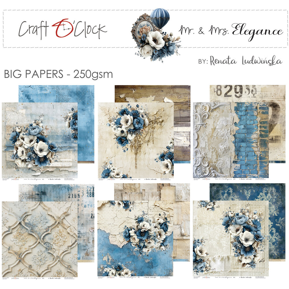 Craft O'Clock Mr. & Mrs. Elegance 12x12 Inch Paper Set by Renata Ludwinska (CC-C86-MME-00) Craft O'Clock Mr. & Mrs. Elegance 12x12 Inch Paper Set by Renata Ludwinska (CC-C86-MME-00)