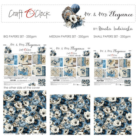 Craft O'Clock Mr. & Mrs. Elegance 8x8 Inch Paper Set by Renata Ludwinska (CC-C86-MME-07) Craft O'Clock Mr. & Mrs. Elegance 8x8 Inch Paper Set by Renata Ludwinska (CC-C86-MME-07)