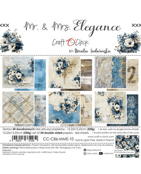 Craft O'Clock Mr. & Mrs. Elegance 6x6 Inch Paper Set by Renata Ludwinska (CC-C86-MME-10) Craft O'Clock Mr. & Mrs. Elegance 6x6 Inch Paper Set by Renata Ludwinska (CC-C86-MME-10)