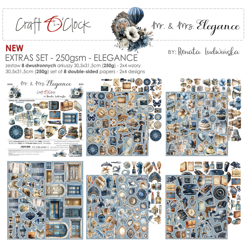 Craft O'Clock Mr. & Mrs. Elegance Extras Set Elegance by Renata Ludwinska (CC-C86-MME-11) Craft O'Clock Mr. & Mrs. Elegance Extras Set Elegance by Renata Ludwinska (CC-C86-MME-11)