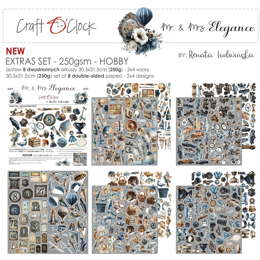 Craft O'Clock Mr. & Mrs. Elegance Extras Set Hobby by Renata Ludwinska (CC-C86-MME-12)
