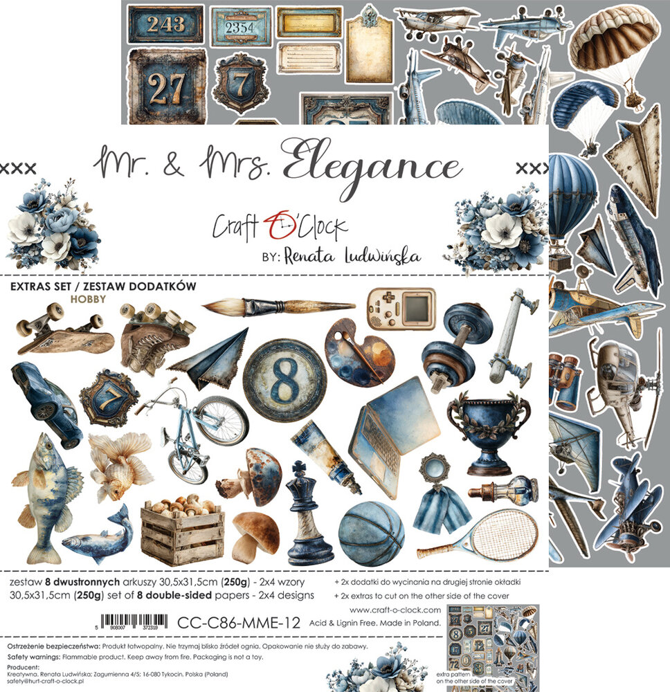 Craft O'Clock Mr. & Mrs. Elegance Extras Set Mix by Renata Ludwinska (CC-C86-MME-13) Craft O'Clock Mr. & Mrs. Elegance Extras Set Mix by Renata Ludwinska (CC-C86-MME-13)