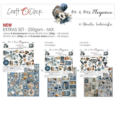 Craft O'Clock Mr. & Mrs. Elegance Extras Set Mix by Renata Ludwinska (CC-C86-MME-13) Craft O'Clock Mr. & Mrs. Elegance Extras Set Mix by Renata Ludwinska (CC-C86-MME-13)