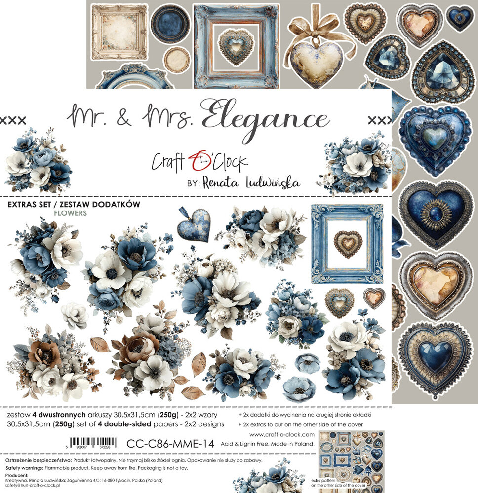 Craft O'Clock Mr. & Mrs. Elegance Extras Set Flowers by Renata Ludwinska (CC-C86-MME-14) Craft O'Clock Mr. & Mrs. Elegance Extras Set Flowers by Renata Ludwinska (CC-C86-MME-14)
