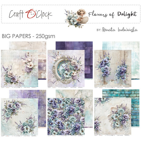 Craft O'Clock Flowers of Delight 12x12 Inch Paper Set by Renata Ludwinska (CC-C85-FOD-00) Craft O'Clock Flowers of Delight 12x12 Inch Paper Set by Renata Ludwinska (CC-C85-FOD-00)